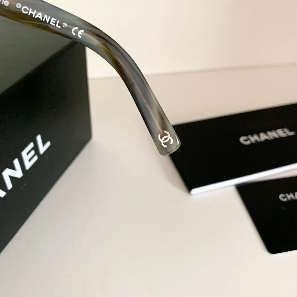 Chanel round tortoise shell Pearl sunglasses